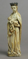 Virgin and Child, Elephant ivory modern copper-gilt crown, French