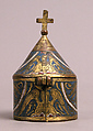 Pyx, Champlevé enamel, copper-gilt, French