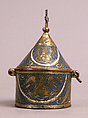 Pyx, Champlevé enamel, copper-gilt, French