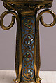 Crozier Head with Saint Michael Slaying the Dragon, Copper: formed, engraved, chased, scraped, stippled, and gilt; champlevé enamel: medium blue, turquoise, green (on the replaced lower shaft), yellow, red, and white, French