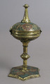 Ciborium, Champlevé enamel, copper-gilt, Spanish