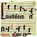 Manuscript Illumination with Initial S, from a Choir Book, Tempera, ink, and gold on parchment, German