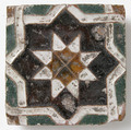 Tile with Geometric Design, Earthenware, glaze, Spanish