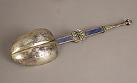 Spoon, Silver-gilt, lapis lazuli, French