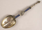 Spoon, Silver-gilt, lapis lazuli, French