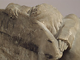Boy Mourner resting on Helmet and Shield, Alabaster with traces of paint, South Netherlandish or Rhenish