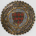 Roundel, Champlevé enamel and gilded copper, French