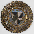 Roundel, Champlevé enamel, copper-gilt, French