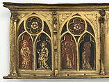 Plaque with Six Inset Panels, Copper-gilt, champlevé translucent enamel, French