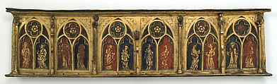 Plaque with Six Inset Panels, Copper-gilt, champlevé translucent enamel, French