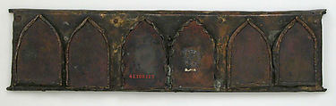 Plaque with Six Inset Panels, Copper-gilt, champlevé translucent enamel, French