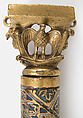 Colonnette from a Reliquary Shrine, Champlevé enamel, copper alloy, gilt, German