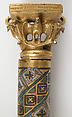 Colonnette from a Reliquary Shrine, Champlevé enamel, copper alloy, gilt, German