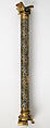 Colonnette from a Reliquary Shrine, Champlevé enamel, copper alloy, gilt, German