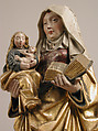 Saint Anne Holding the Virgin and Child, Walnut with polychromy and gilding, and metal thread, South Netherlandish