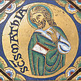 Plaque with Saints James, Matthew, and Thomas, Champlevé enamel, copper alloy, gilt, South Netherlandish