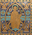 Tabernacle, Copper (plaques): engraved, scraped, stippled, and gilt; (appliqués): repoussé, chased, engraved, scraped, and gilt;  champlevé enamel: blue-black, dark, medium, and light blue; turquoise, dark and medium green, yellow, red, and white; wood core, painted red, French