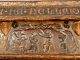 Coffret, Walnut, leather, gesso, painting, and gilding, Italian