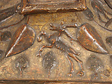 Coffret, Walnut, leather, gesso, painting, and gilding, Italian