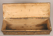 Coffret, Walnut, leather, gesso, painting, and gilding, Italian