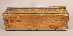 Coffret, Walnut, leather, gesso, painting, and gilding, Italian