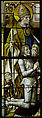 Stained Glass Panel with a Knight and His Patron Saint, Pot metal, white glass, vitreous paint, silver stain, German