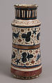 Pharmacy Jar, Tin-glazed earthenware, Spanish