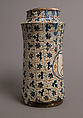 Pharmacy Jar, Tin-glazed earthenware, Spanish