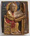 Miniature Relief of Saint John the Evangelist at His Writing Table, Wood, polychromy, gilding, German