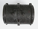 Coffret, Cuir bouilli (tooled leather), iron fittings, wood core, parchment lining, European