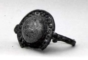 Finger Ring, Silver, glass cabochon, Frankish