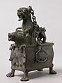Censer with a Lioness Hunting a Boar, Bronze, Coptic