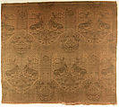 Textile Fragment with Recumbent Harts, Eagles, Clouds, and Sunrays, Silk, metal thread, Italian