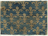 Textile with Fleur-De-Lis Motif, Silk, metal thread, Italian