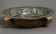 Dish with Lion, Tin-glazed earthenware, Italian