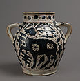 Two-Handled Jar with Stag, Tin-glazed earthenware, Italian