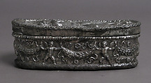 Box with Sleeping Eros, Silver, Roman or Byzantine