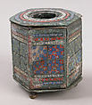 Six-Sided Box, Champlevé enamel, bronze, inlaid with millefiore enamel, Late Roman
