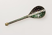Spoon, Painted enamel, silver, parcel-gilt, French