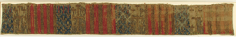 Armorial Border, Silk & metal thread on linen, French