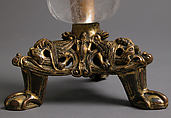 Pricket Candlestick with Fantastic Creatures, Gilt-copper alloy, rock crystal, South Netherlandish