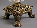 Pricket Candlestick with Fantastic Creatures, Gilt-copper alloy, rock crystal, South Netherlandish