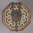 Octagonal Box, Elephant ivory or bone, various woods, polychromy, gilt-copper alloy mounts, Spanish