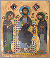 Plaque with Christ flanked by the Virgin and Saint John, Cloisonné enamel, gold, Byzantine