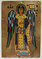 Plaque with Saint Michael, Cloisonné enamel, gold, Byzantine