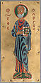 Plaque with Saint John the Evangelist, Cloisonné enamel, gold, Byzantine