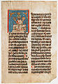 Manuscript Leaf with the Holy Trinity in an Initial T, from a Missal, Tempera,  ink, and gold on parchment, South German