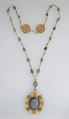 Necklace, Gold, emeralds & agate intaglio, Byzantine (?)
