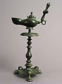 Standing Lamp with a Cross on a Pricket Stand, Copper alloy, Byzantine