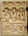 Diptych with Death and Coronation of the Virgin, Elephant ivory with metal mounts, French